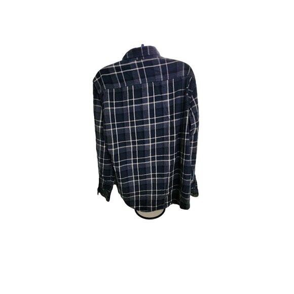 Soma Life Style XXL Blue Plaid Flannel Shirt Cozy Layer Casual Grunge Cabincore - Picture 3 of 8